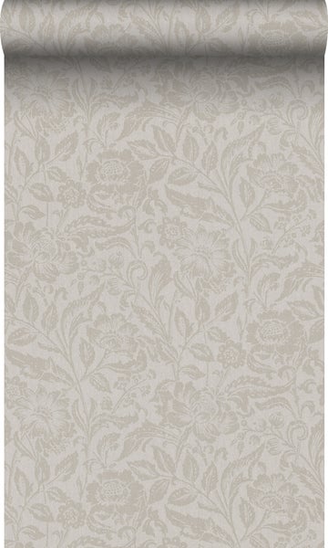 Origin Wallcoverings Tapete Blumen Helltaupe - 53 cm x 10.05 m - 347023