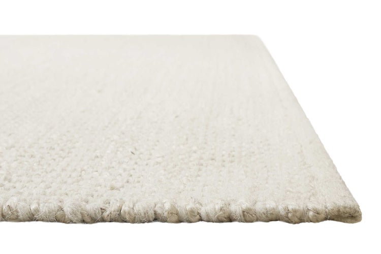 Kelim Teppich Creme Weiß aus Jute & Wolle Toulouse Green Looop 160x230 cm