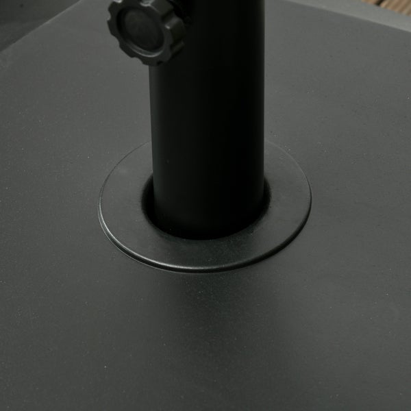 Outsunny Sonnenschirmständer mit Rollen Schirmständer für Ø38/48 mm Schirmstange, Sonnenschirmfuß mit 43kg Wasser/ 60kg Sand befüllbar, Metall, Schwarz