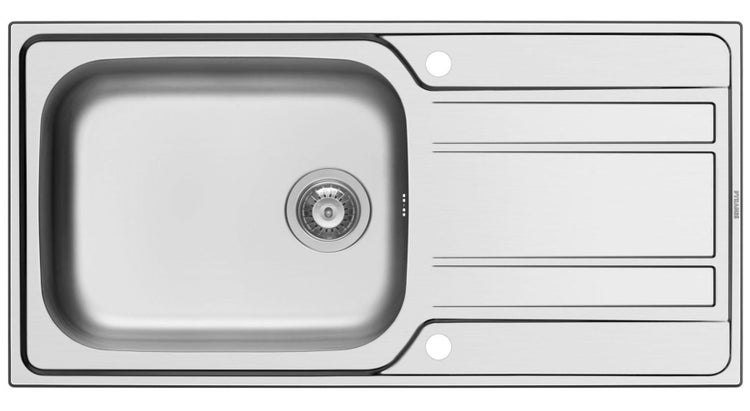 Spüle aus Edelstahl mit Abtropffläche