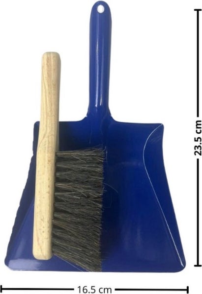 Kehrgarnitur mit Handfeger und Kehrblech, 16,5 x 23,5 cm