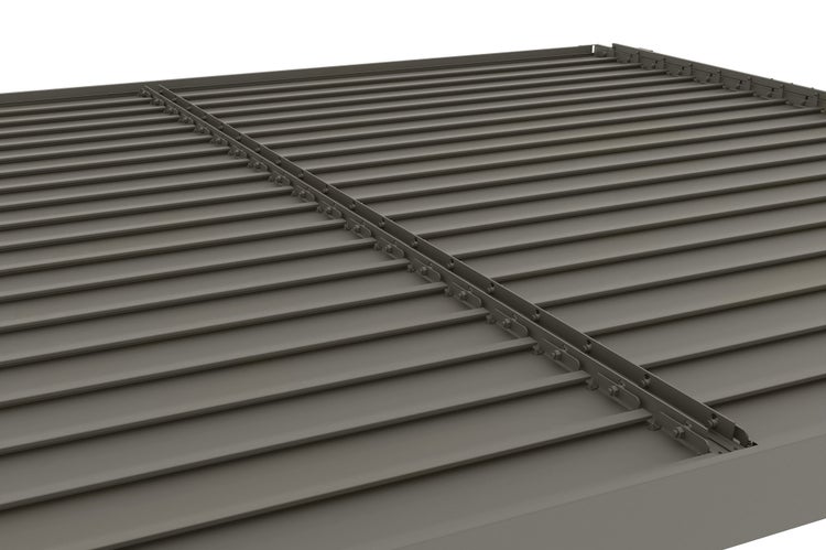 Lagerregal mit vier Ebenen aus Metall und Holz