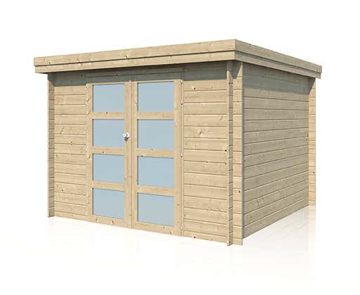 Alpholz Gerätehaus Oregon Gartenhaus aus Holz, Holzhaus mit 28 mm Wandstärke, Blockbohlenhaus mit Montagematerial, Naturbelassen 3x2,3m