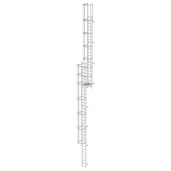 MUNK ortsfeste Steigleitern Aluminium eloxiert, 14,28m SH PG1