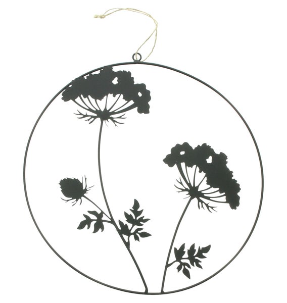 FRANK FLECHTWAREN | Hänger Blumen, METALL, SISAL, 35 x 0,5 x 52 cm