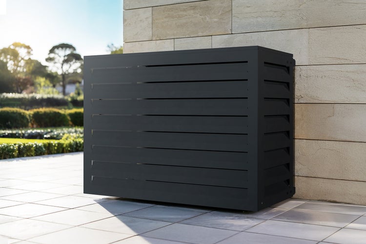 Abdeckung für Klimaanlage aus Aluminium mit Lamellen