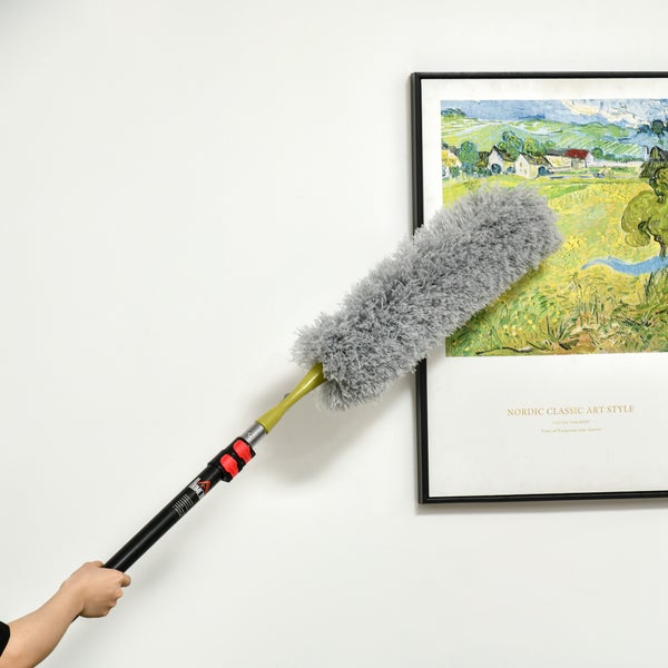 HOMCOM Staubwedel-Set, 4L x 4B x 180H cm, Aluminium-Legierung, Gelb