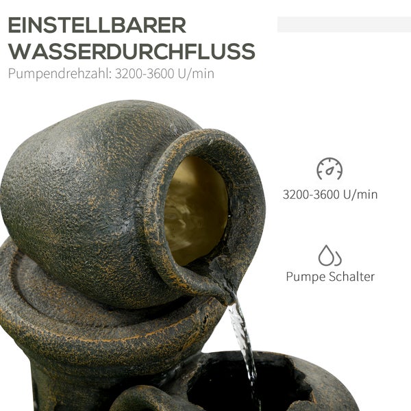 Dekorativer Zimmerbrunnen mit einstellbarem Wasserdurchfluss