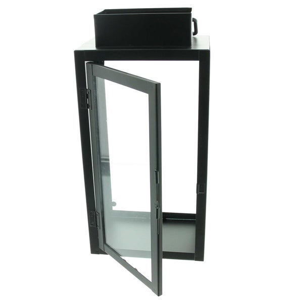 FRANK FLECHTWAREN | Laterne Industrial, METALL, GLAS, 15 x 10 x 31,5 cm