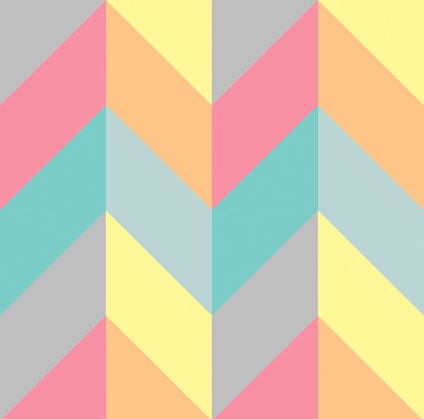 Walls4You Tapete Fischgrätmuster Multicolor - 53 cm x 10 m - 640114