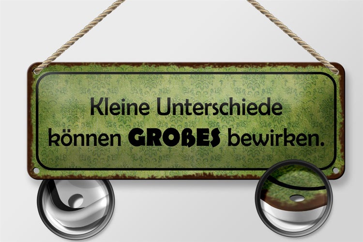 Blechschild Spruch 27x10cm keine Unterschiede Großes Dekoration