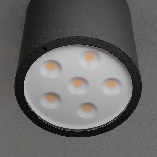 Lucande LED Deckenleuchten Meret (spritzwassergeschützt (Modern) in Schwarz aus Aluminium (1 flammig, ) - Außenleuchte für Garten Terasse Balkon & Haus Deckenleuchte