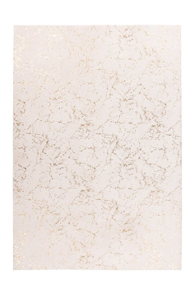 Kurzflor Teppich Majestique Creme / Gold Modern 80 x 150 cm