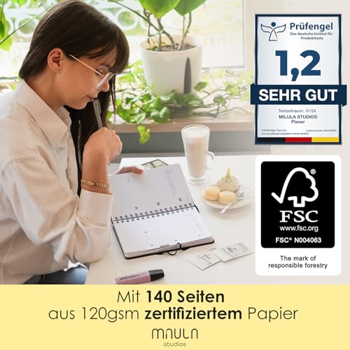 A5 Terminplaner 2025 - Minimalistischer Buchkalender A5 2025 - Für mehr Organisation - Wochenplaner 2025 - Terminkalender Buch 2025 - Minimalistischer Planer Kalender 2025 - Kalender mit Feiertagen