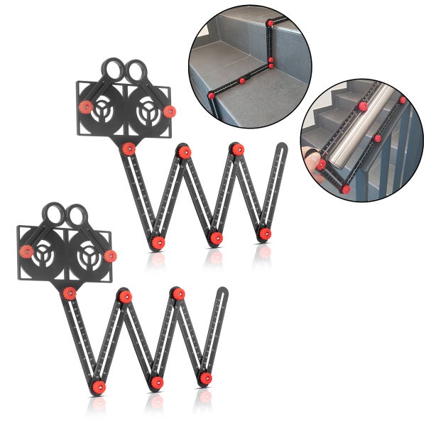 STAHLWERK 2 x 6-in-1 Multiwinkel-Messlineal aus Aluminium