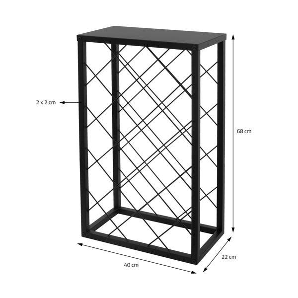 ML-Design 2er Set Weinregal für 23 Flaschen, 40x22x68 cm, Schwarz, aus Metall, Kreuzdraht-Design, Freistehendes Flaschenregal, Wein Halter Flaschenhalter Flaschenständer Weinständer Weinschrank Regal