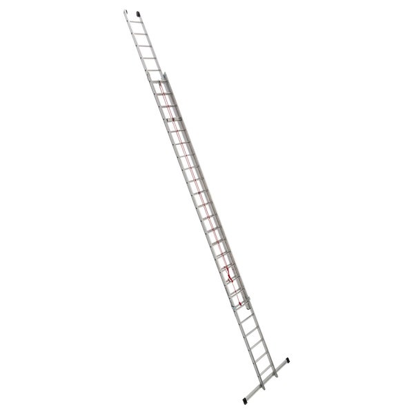 Ausgezogene Aluminium-Schiebeleiter mit Sprossen
