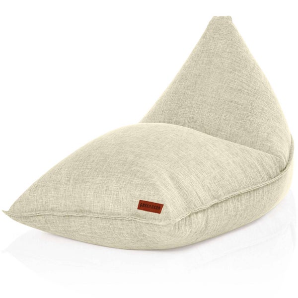 Green Bean Sitzsack Triangle 150x100x100cm mit EPS-Perlen Füllung - Kuschelig Weich Waschbar - Drinnen Stoff Bodenkissen Liegekissen Sitzkissen - Beige