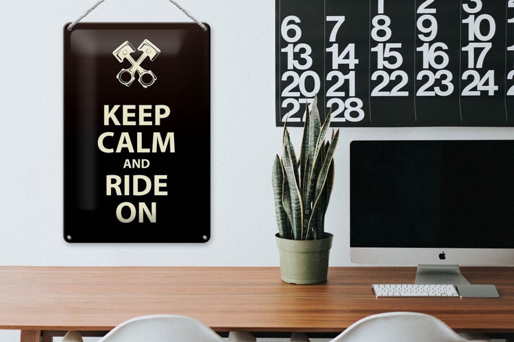 Blechschild Spruch 20x30cm Keep calm and ride on
