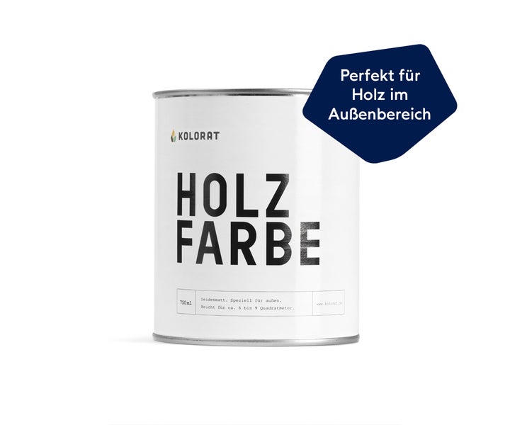 Kolorat Holzfarbe, wetterfest für Außen - Reinweiß – 2.5L  Hochwertige Wetterschutzfarbe, höchste Deckkraft, Holzschutz - schützt vor UV-Strahlen und Witterung, schnelltrocknender Anstrich, ideal für Holz im Außenbereich