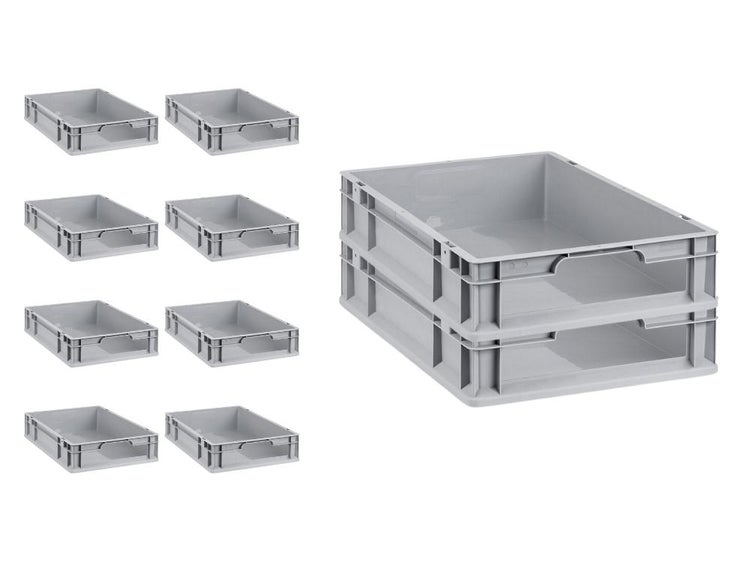 PROREGAL SparSet 10x Eurobox NextGen Store HxBxT 12 x 40 x 60 cm 23 Liter Front Offen Eurobehälter Transportbox