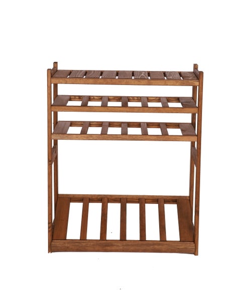 PROREGAL Getränkekisten- & Weinregal SPREEWALD HxBxT 86x70x33cm 12 Flaschen auf 2 Ebene + 1 Ebene für Kisten + Ablage Massives Kiefernholz Braun geölt