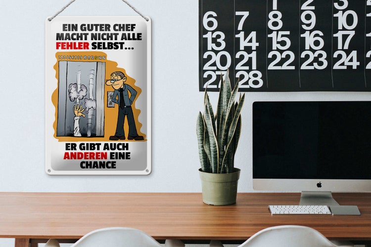 Blechschild Spruch 20x30cm Guter Chef Fehler nicht selbst