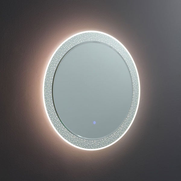 80 cm LED-beleuchteter Spiegel mit Dekoration