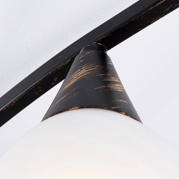Lindby Glas Deckenlampe Metall schwarz gold gebürstet, Deckenstrahler 5x E14 max. 4,5W ohne Leuchtmittel Deckenleuchte Schlafzimmer Wohnzimmerlampe