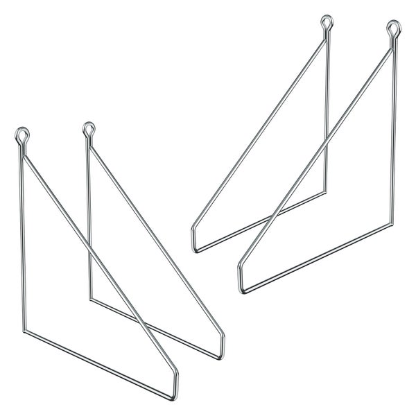 ML-Design 4 Stück Regalhalterung 250mm, Silber, Metall, Dreieckige Regalhalterungen, Schwebe Regalwinkel, Draht Wandhalterung, Regalträger für Wandmontage, Wandregal Wandkonsole Hängeregal Regalstütze