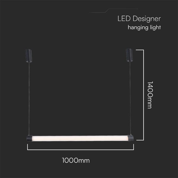LED-Design-Hängeleuchte mit den Maßen 1400 mm Höhe und 1000 mm Breite