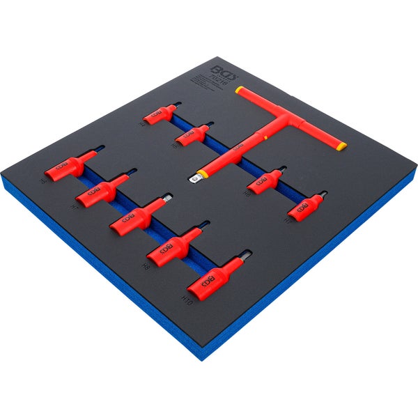 BGS Werkstattwageneinlage 2/3: VDE-Bit-Einsatz-Satz Antrieb Innenvierkant 10 mm (3/8) / 12,5 mm (1/2) Innensechskant 4 - 10 mm 10tlg. - 70216