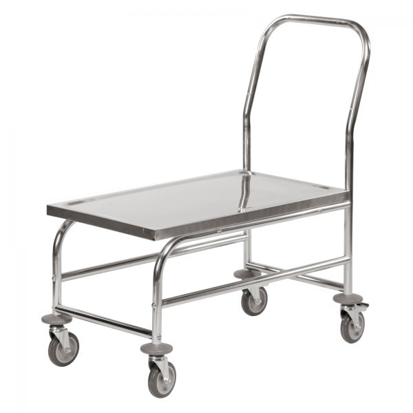 Edelstahl Transportwagen mit Griff und Rollen