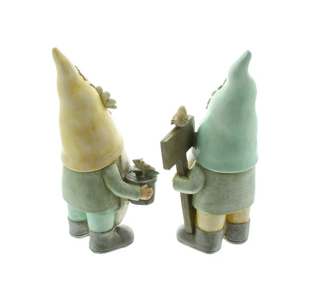 Zwei Gartenfiguren Zwerge aus Kunststein