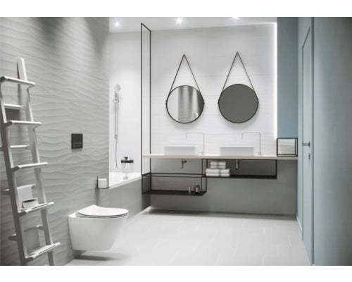 Wandfliese Touch me weiss strukturiert Wellen 30x60cm