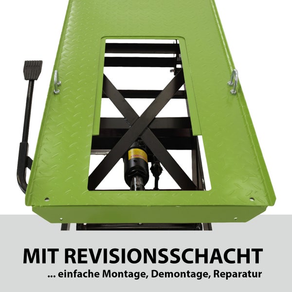 Motorrad Hebebühne mit Revisionsschacht