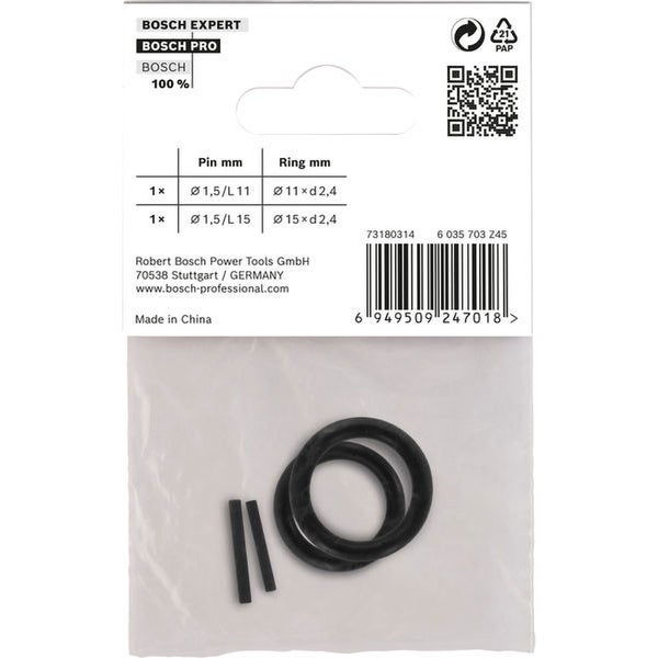 Bosch Haltering und Stift für PRO Impact Steckschlüsseleinsätze, 1/4 Zoll, 4‑tlg. - 2608003064