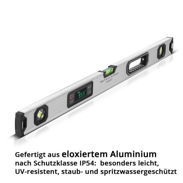 STAHLWERK Niveau à bulle numérique DW-800 ST en aluminium de 800 mm de long