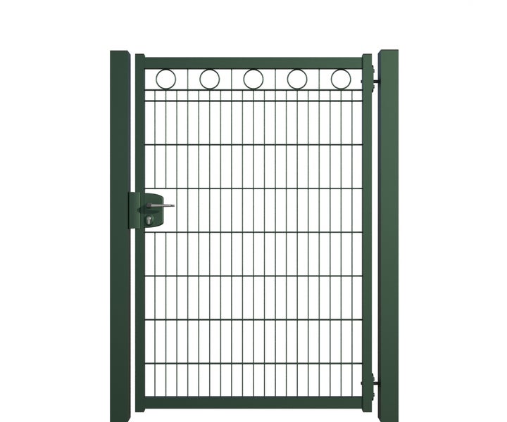 Gartentor aus Metall mit Griff und Schloss