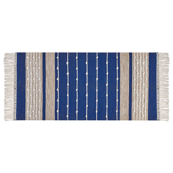 Teppich KONDHALI Blau 80 x 150 cm Baumwolle