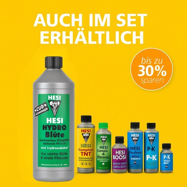 Hesi Dünger Set mit verschiedenen Flaschen inklusive Hydro Blüte und Boost. Auch im Set erhältlich mit bis zu 30 Prozent Ersparnis.