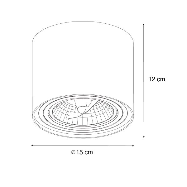 Deckenleuchte aus Metall mit Leuchtmittel