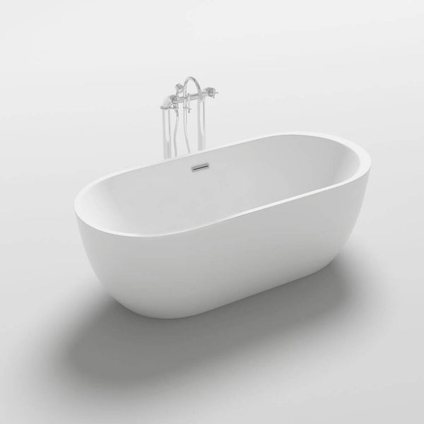 Home Deluxe - freistehende Badewanne - CODO, Weiß - Maße: ca. 170 x 80 x 58 cm - Füllmenge: 204 Liter, inkl. Überlaufschutz, Siphon und Verschluss I Spa, für 2 Personen