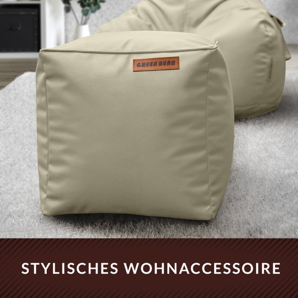 Dekoratives Wohnzimmer mit Sitzsack und Hocker von Green Bean