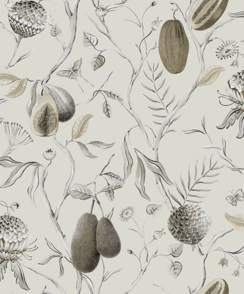 Wohnzimmerszene mit Sofa, Kissen, Decke, Nachttisch und London-Poster