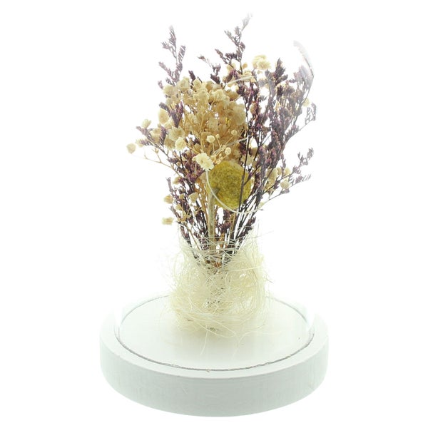 FRANK FLECHTWAREN | LED-Glocke Trockenblumen, KUNSTSTOFF, HOLZ, 11,5 x 11,5 x 19,5 cm