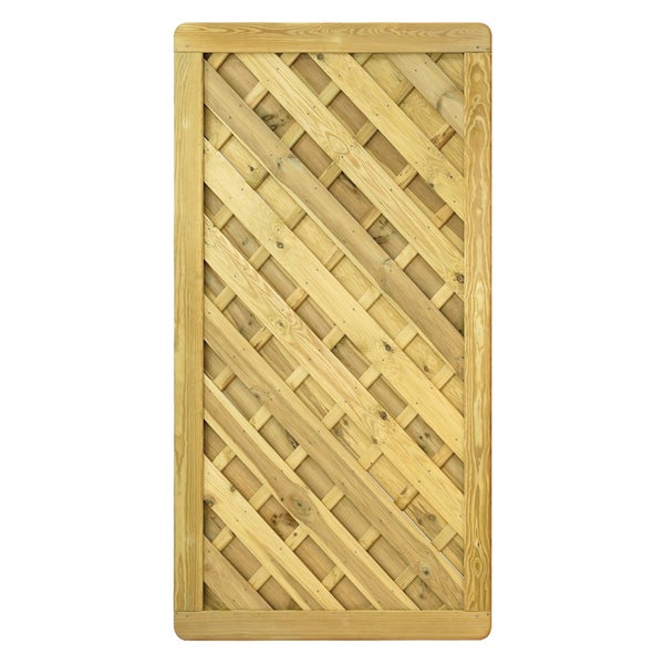 Holz-Sichtschutzelement mit Rautenmuster