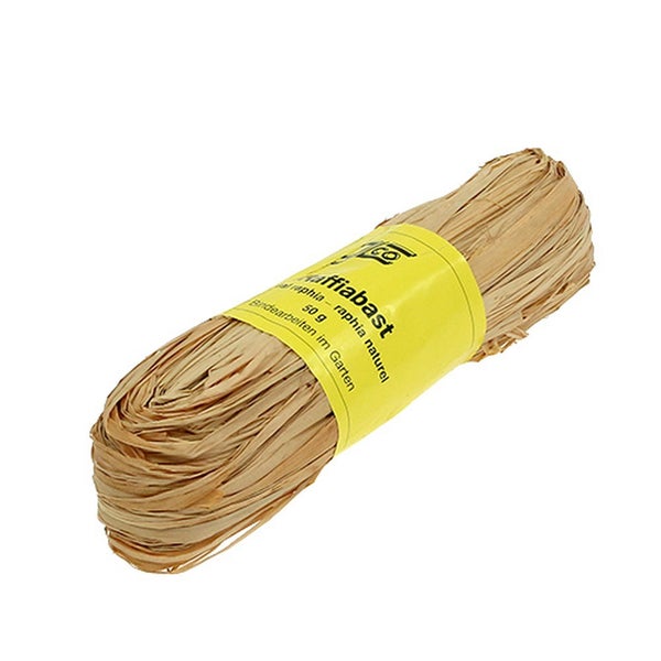 Natürlicher Raffiabast für Bindearbeiten im Garten, 50 Gramm.