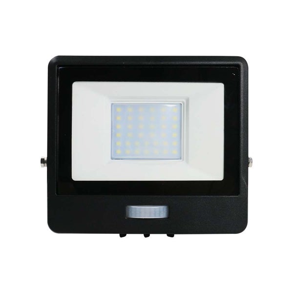 V-TAC VT-138S-B - LED-Flutlichtstrahler mit PIR-Sensor - Schwarz - Samsung - IP65 - 30W - 2340