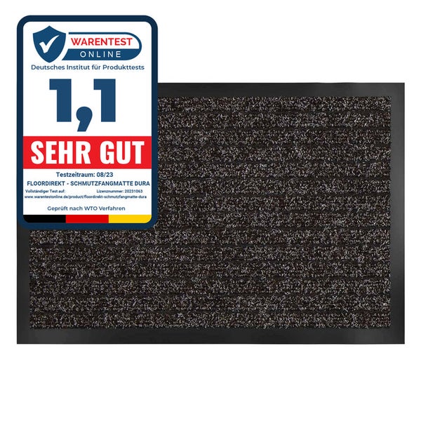 FLOORDIREKT Schmutzfangmatte Dura - Türmatte Für Innen & Außen - Braun 50 x 80 cm